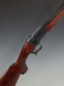 Baikal model IJ-18 12 bore single barrelled shotgun with engraved lock, chequered semi-pistol grip