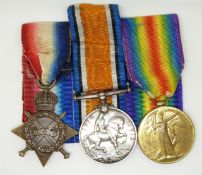 British Army WWI medals comprising 1914/1915 Star, War Medal and Victory Medal named to 32547 Pte