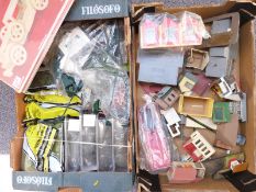 A collection of Tri-ang, Hornby and similar 00 gauge coaches, building, scenery and accessories.