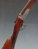 Gunmark Kestrel 12 bore side by side shotgun with named and engraved lock, engraved trigger guard,