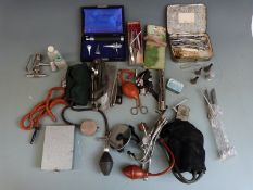 A collection of medical / surgical instruments comprising largely ENT / dental examples to include