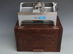 W G Pye cased travelling microscope, length 35cm