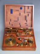 R&J Beck, London and Philadelphia set of microscope accessories in original fitted mahogany case,