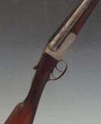 Thomas Wild 12 bore side by side shotgun with engraved lock, trigger guard, underside and top plate,