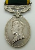 British Army Territorial Efficiency Medal (George VI) named to 854516 Gunner C W Chapman, Royal
