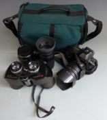 Canon EOS 3 SLR camera with Tamron AF Aspherical LD 28-200mm 1:3.8-56 lens, Canon 28-135mm 1:3.5-5.6