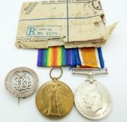 British Army WWI medals comprising War Medal and Victory Medal named to 162775 Gunner S Flagg, Royal