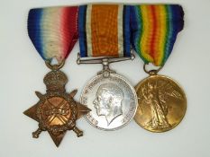 Royal Navy WWI medals comprising 1914/1915 Star, War Medal and Victory Medal named to 38901 W R