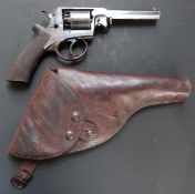 Robert Adams Beaumont-Adams 120 bore five-shot percussion single action revolver with chequered