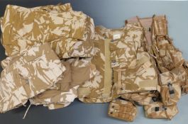Army or other military desert camouflage clothing including trousers, jackets and webbing