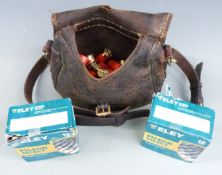 One-hundred-and-six shotgun cartridges, some in original boxes, some in leather cartridge bag.