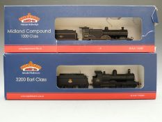 Two Bachmann 00 gauge BR 4-4-0 locomotives Midland Compound 1000 Class 41157 31-933 and 3200 Earl