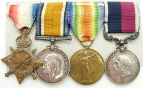 Royal Air Force / Royal Navy WWI medals comprising 1914/1915 Star, War Medal and Victory Medal named