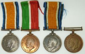 Mercantile Marine WWI medals comprising two pairs of War Medal and Mercantile Marine Medal named