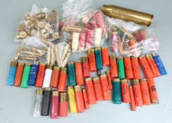 Fifteen collectable shotgun cartridges together with a collection of shotgun and rifle cartridge
