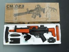 CYMA CM-023 airsoft gun CM.023 with electric crosshair gun sight, NVSN, in original box.