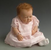 Berenguer special edition new born baby doll with open mouth, fixed brown eyes and pink outfit, 53cm