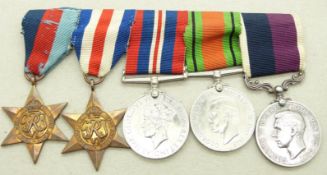 Royal Air Force WWII medals comprising 1939/1945 Star, France & Germany Star, Defence Medal, War