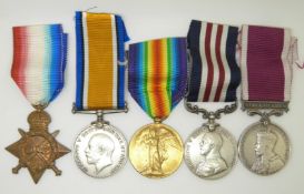 British Army WWI Royal Artillery military medal group named to 82647 Cpl A Findlay 156/F Company