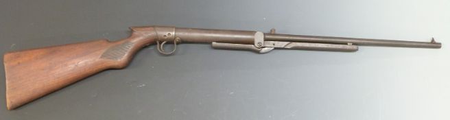 BSA Lincoln Jeffries style .177 air rifle with shaped and chequered semi-pistol grip, serial
