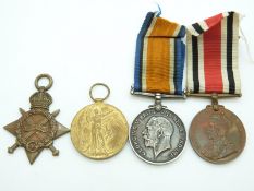 British Army WWI medals comprising 1914/1915 Star, War Medal and Victory Medal named to 19444 Gunner