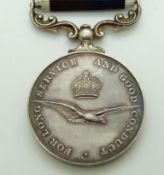 Royal Air Force Long Service and Good Conduct Medal (George VI) named to 8105987 Cpl G L A Mason,