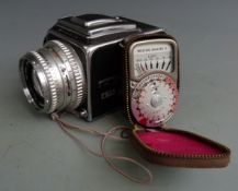 Hasselblad 500C camera with 80mm 1:2.8 Carl Zeiss Planar lens and film back, serial number of camera