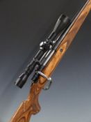 Colin Francis of Ledbury .308 bolt action rifle with show wood stock, chequered semi-pistol grip and