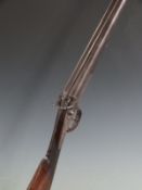 Leopold 20 bore side by side hammer action shotgun with engraved lock, hammers, trigger guard,