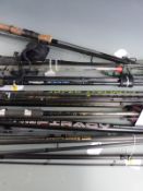 Coarse fishing rods including Shakespeare Annex Excel Match 5.4m, Shakespeare Mach 2 10ft wand,