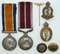 British Army WWI medals comprising Meritorious Service Medal and War Medal named to 437365