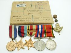 South African Forces WWII medals comprising 1939/1945 Star, Africa Star with clasp for 8th Army, War