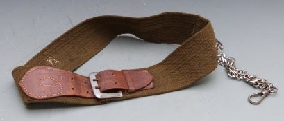 Imperial Japanese Army officer's sword belt and chain hanger marked solid nickel silver rust proof