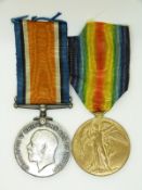 British Army WWI medals comprising War Medal and Victory Medal named to 4952 Pte W Middleton,