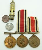 Three Special Constabulary Medals (George VI) for Sgt Basil A Hall, John Tympany and Percy E Done