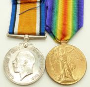 British Army WWI medals comprising War Medal and Victory Medal named to 145874 Gunner S Felstead,