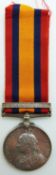 British Army Queen's South Africa Medal with clasp for Transvaal named to 6279 Pte W Hoswell,