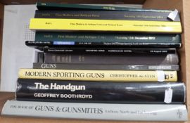 Eleven gun related books and catalogues including The Book Of Guns & Gunsmiths, The Handgun,