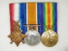 British Army WWI medals comprising 1914/1915 Star, War Medal and Victory Medal named to 480 Gunner J