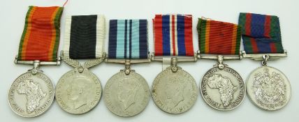WWII Medals comprising Africa Service Medal named to 111776 G E C Schultz, New Zealand Service