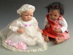 Two Waltraud Hanl for Ashton Drake Galleries So Truly Real dolls both with brown eyes, one marked to