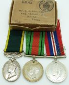 British Army WWII medals comprising Defence Medal and War Medal together with a Territorial