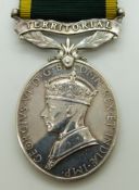 British Army Territorial Efficiency Medal (George VI) named to 4272280 Fusilier T Holden,