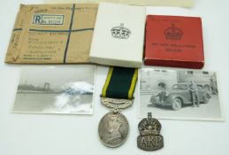 British Army Territorial Efficiency Medal named to 1603117 Cpl H L P Stephens, REME with boxes,