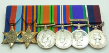 Royal Air Force WWII medals comprising 1939/1945 Star, Burma Star, Defence Medal, War Medal and