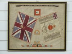 Framed embroidered panel for the Gloucestershire Regiment (61st Regiment of Foot / South