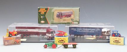 Eight Corgi, Matchbox, Dinky and Oxford Haulage diecast model vehicles including Downtons, Eddie