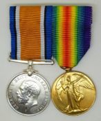 British Army WWI medals comprising War Medal and Victory Medal named to 67059 Gunner J E Simmons,