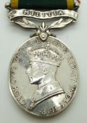 British Army Efficiency Medal Militia (George VI) named to 1469044 Gunner W J Watton, Royal