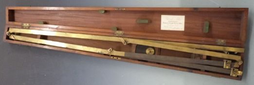 19thC Elliot Bros draughtsman's enlarging or scaling machine in wooden case, length of case 118cm